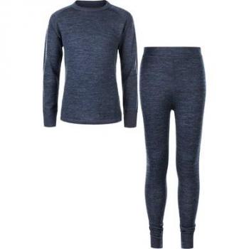 ZigZag Pattani Wool Functional Underwear Set for Kids - Navy Blazer