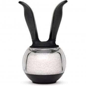 Chef'n SaltBall - Molinillo de Sal y Especias - Salero - Molinillo de Precisión de Cerámica - Plástico Negro y Transparente - Cantidad 1 Pieza - Ajustable en 5
