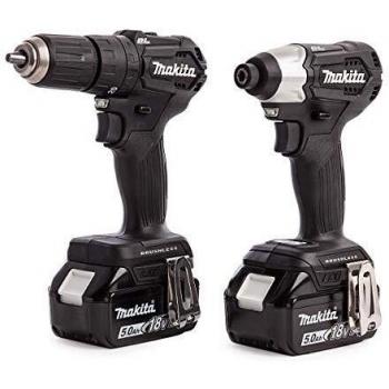 Makita DLX2221TJ - Kit con motor BL Atornillador de impacto DTD155Z + Taladro percutor DHP483Z + MakPac 2 baterías BL1850B Batería 18V 5,0Ah