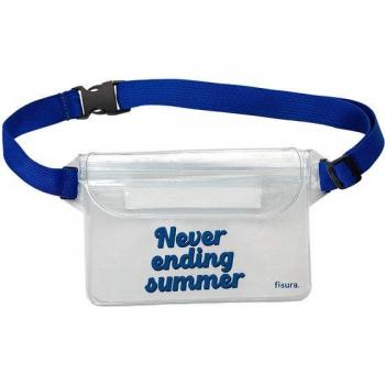 Riñonera estanca Fisura Never Ending Summer Azul, impermeable, con cinturón ajustable, dimensiones 22,5 cm x 12,5 cm
