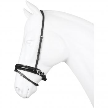 Horka sueco muserola patente, negro/plata, Cob