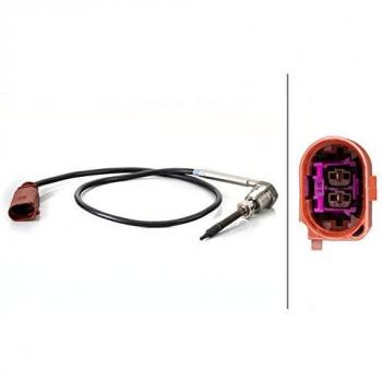 Sensor ABS Hella 6PU 012 806-751 - Sensor de velocidad de rueda - Eje delantero derecho - Cable de 895 mm - Conector de 2 polos