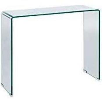 Consola de Vidrio Templado Transparente 90 x 30 cm Rectangular Minimalista Kendall