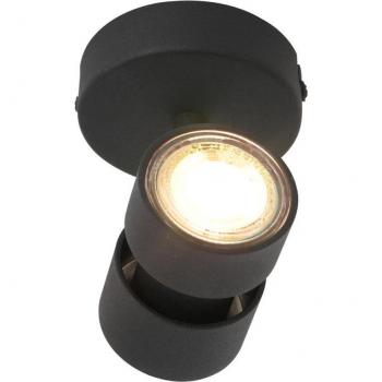 Foco LED Natasja de Pared y Techo en Negro, 4.5W, 350lm, GU10