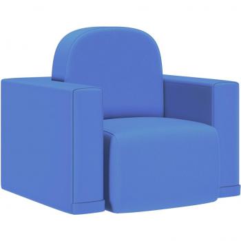 Sofá para niños 2 en 1 azul en cuero sintético