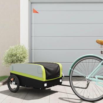Remolque para bicicleta de carga vidaXL, hierro, capacidad 45 kg, colores disponibles: negro, verde, amarillo, azul