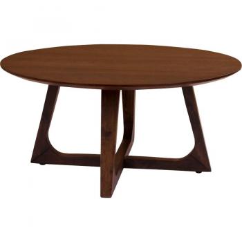 Mesa de centro Hellerup - Chapa de madera de nogal Ø 75 x 36 cm Marrón