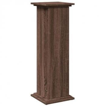 Pedestal expositor con almacenaje marrón roble 31x30x90 cm