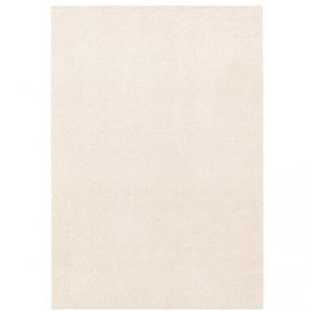 Alfombra Interior de Terciopelo Rizado Color Crema, 160x230 cm, Pelo Corto Efecto Rizado