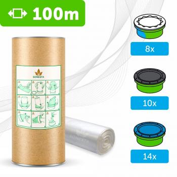 100m - ECO Recarga compatible Tommee Tippee TEC, Twist & Click, Simplee | compatible Angel para pañales | equivalente 10 cajitas | + rollo de cartón para rellenar fácil | Anti olor +