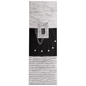 Cuadro Artesanal Estelas Plata y Negro en Acrílico, 50 x 150 cm