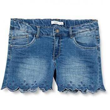 NAME IT Nkfsalli Dnmbanni 2337 Shorts Pantalones Cortos de Jean, Medium Blue Denim, 122 para Niñas