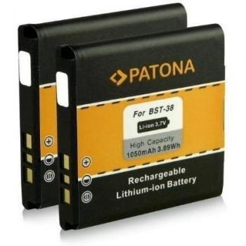 2x PATONA Batería BST-38 para Sony Ericsson C510 C902 C905 Jalou K770i K850i R300 R306 S312 S500i T303 T650i W580i W760i W902 W980 W995 Yendo W150i Z770i Xperia X10 mini pro