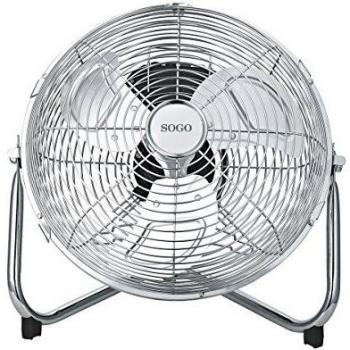 Sogo VEN-SS-21025 Ventilador de suelo cromado, 30 cm, 55 W, Plata