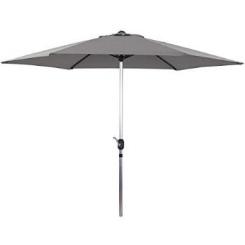 Parasol de jardín circular de aluminio Sol - Ø 3m - gris con protección UV
