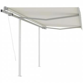 Toldo Retráctil Automático Sun con Varas Crema 3,5x2,5 m