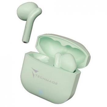 Auriculares Bluetooth In-Ear Techmade TM-XM201 Verde con Estuche de Carga