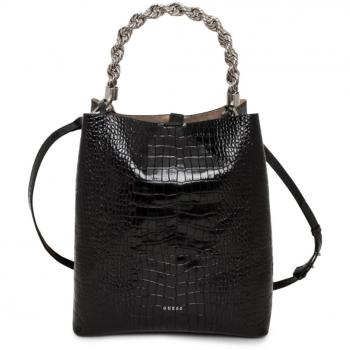 Bolso de mano negro Guess de piel para mujer Hwaidc_L1401