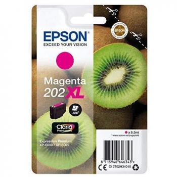 Epson 202XL - Cartucho de tinta para impresoras, magenta, 8.5 ml, 650 páginas, válido para los modelos Expression Premium XP-6000, XP-6005 y otros