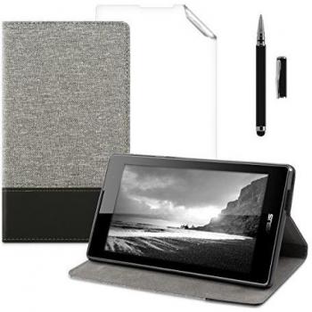 kwmobile 3en1:Elegante funda de lona cuero sintético para Asus ZenPad C 7.0