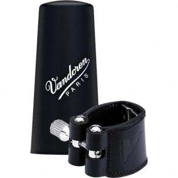 Vandoren Leather and Plastic Eb Clarinet Ligature with Mouthpiece Cap - LC22P