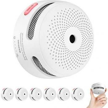 X-Sense Mini Detector de Humo, batería de 10 años de duración, Certificado TÜV EN14604, XS01, 6 Piezas