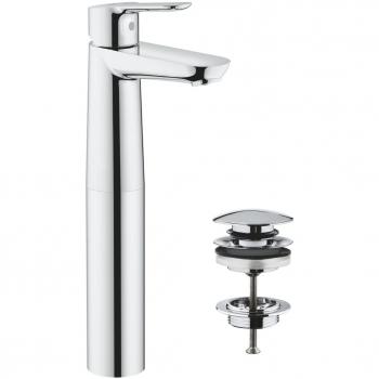 Grifo Monomando Grohe 23777000 Extralargo Metal Conjunto de mezclador monomando de lavabo StartEdge tamaño XL + válvula Push-to-Open