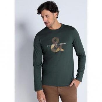 Camiseta básica manga larga con logo de Victorio & Lucchino