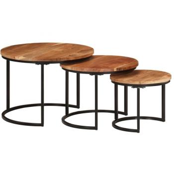 vidaXL Nesting Tables 3 pcs Solid Wood Acacia