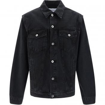 Off-White Black Denim Jacket with Logo Embroidery - Size L