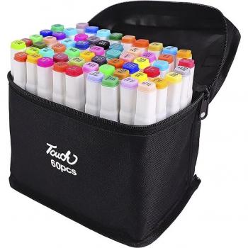 DAM Set de rotuladores de colores variados con doble punta fina y ancha, medidas 1x1x15 cm