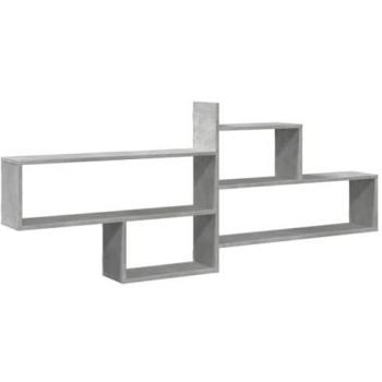 Estante de pared madera ingeniería gris hormigón 167,5x18x68 cm
