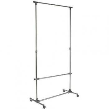 Levivo - Perchero extensible con 2 barras para colgar y ruedas, plateado