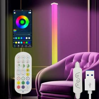 Lámpara de Pie RGBIC Digital con Mando a Distancia y App, Sincronización por Sonidos, 16 Millones de Colores, Efectos de Luz Ambilight para Decoración Gaming y Fiestas