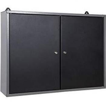 METALLMOBELL- MB002. ARMARIO METALICO DE PARED 80X40X20Cm, ORGANIZACION PROFESIONAL PARA EL GARAJE TALLER Y TERRAZA EXTERIOR, 2 ARMARIOS CON CERRADURA Y LLAVE, ESTANTE Y PANEL RANURADO