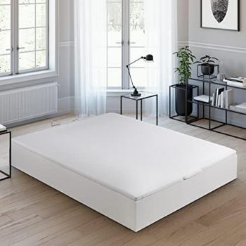 Canapé Abatible Royal Sleep 90x190 de Gran Capacidad, Tapa 3D Transpirable, Color Blanco, Montaje y Retirada de Usado Incluido