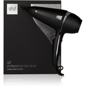Secador profesional ghd air® 2.0 con tecnología iónica, motor de larga duración, diseño ergonómico, potencia de 2100W, dos velocidades y tres temperaturas ajustables, incluye boquilla concentradora y cable de
