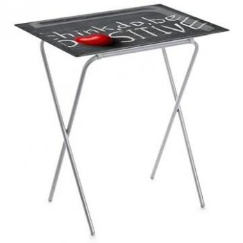 Mesita Plegable Don Hierro con Bandeja Extraíble, 65,5 x 61,5 x 42 cm