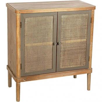 Mueble 2 Puertas de Madera de Pino y DM con Rattan - STYLE HOUSE