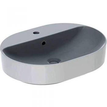 Lavabo VariForm Elíptico 60x45 cm con Orificio para Grifería y Rebose, Blanco KeraTect