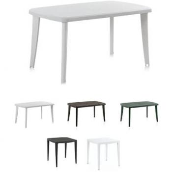Mesa de Plástico Blanca para Jardín y Terraza con Protección UV - 140x80x73 cm