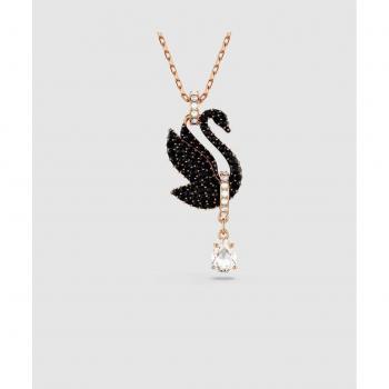 Colgante Cisne Swarovski Bañado en Oro Rosa con Cristales y Circonitas en Pavé