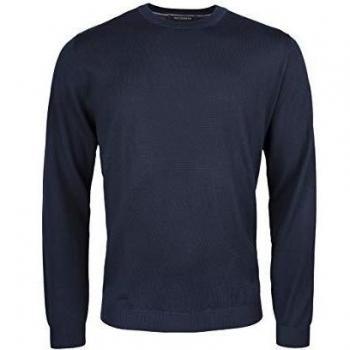 Roy Robson Jersey para hombre de lana merino, corte regular azul oscuro S