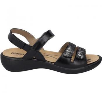 Sandalia para mujer Westland mod. IBIZA 86 en piel elástica con velcro, color negro