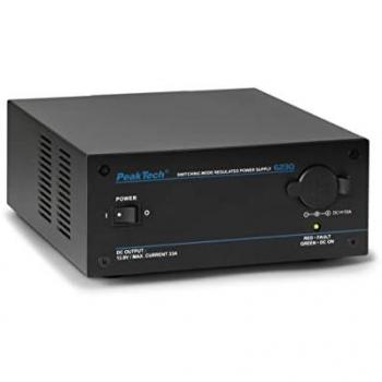 Fuente de alimentación conmutada PEAKTECH 6230 para equipos de radio, 10 - 15 V, 33 A, con toma de encendedor