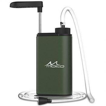 MoKo Filtro de Agua Portátil, Water Filter Emergencia Personal Purificador de agua para Campamento o Acampada Deport al Aire Libre y Supervivencia , BPA Free, Mate Ejército Finalizado Verde