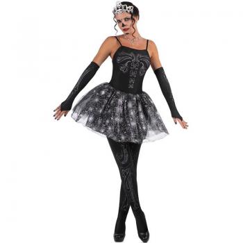 Disfraz de Bailarina Esqueleto con tiara para mujer