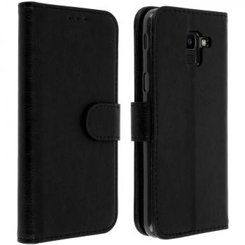 Funda billetera abatible con soporte para Samsung Galaxy J6 - Negro