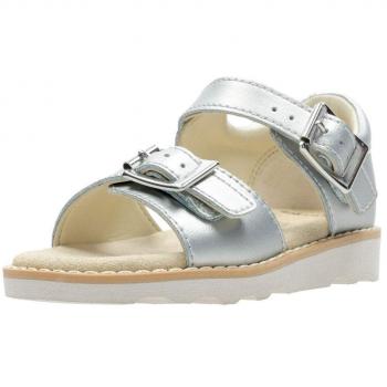 Clarks Crown Bloom T Girls First Sandals 4 F Plata