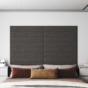Panel de pared 12 piezas tela gris oscuro 90x15 cm 1,62 m²